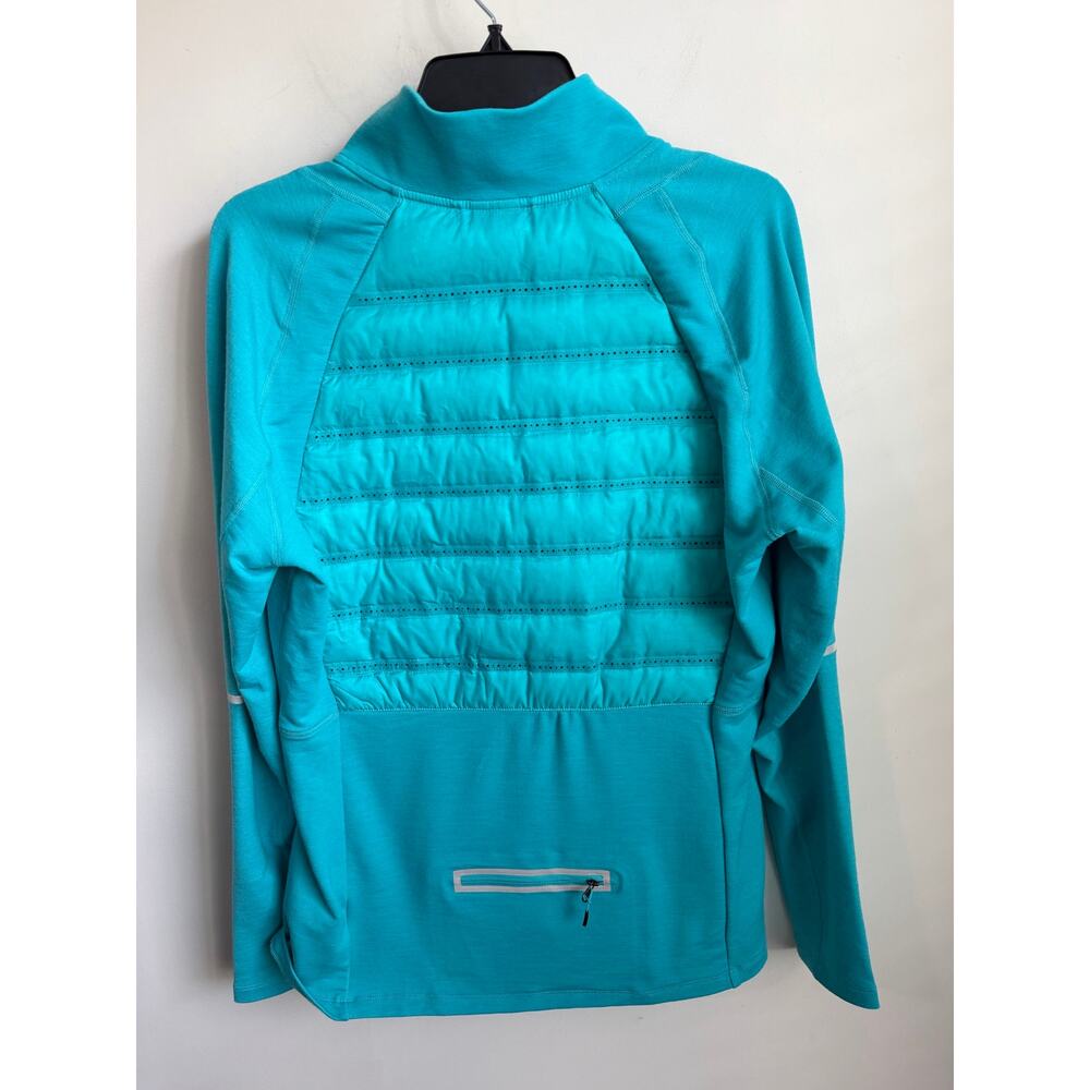 Nike AeroLoft 800 Hybrid Long Sleeve Zip Running Jacket Teal Blue Womens Size XL - Picture 9 of 11
